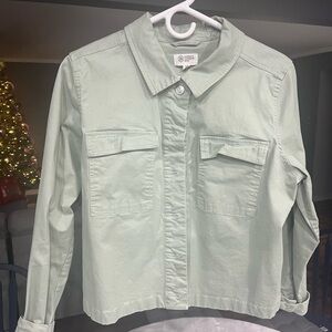 Candace Cameron Bure Mint Green Jean jacket